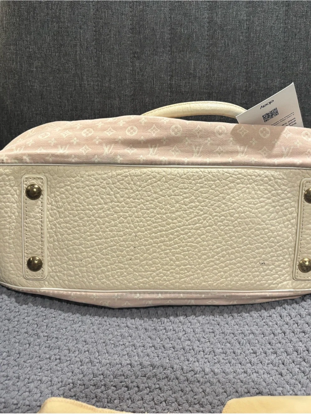 Vintage Louis Vuitton Blush Pink Monogram Canvas Satchel with Cream Handles
